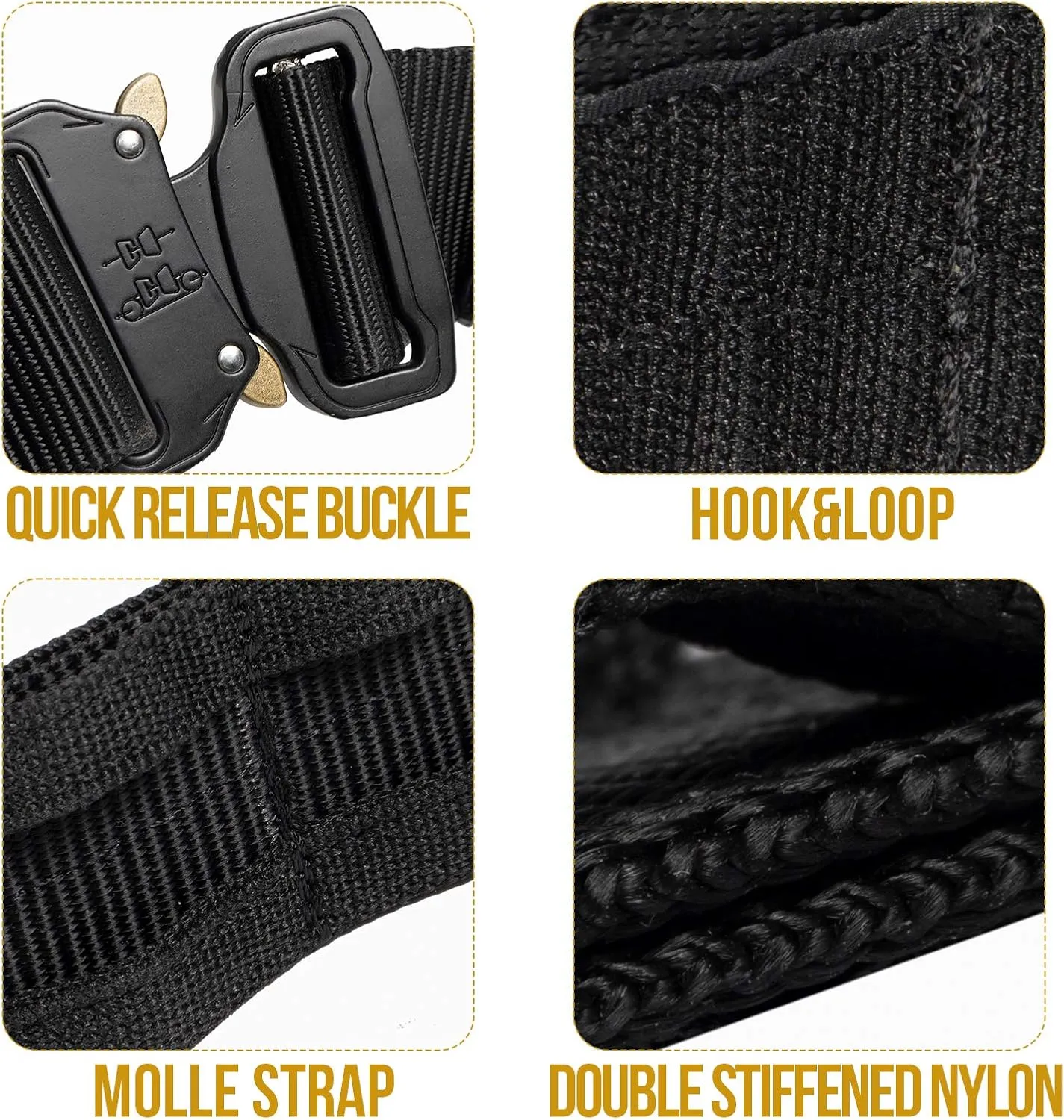 VISMIX Tactical Belt, Quick Release 1.75" MOLLE Battle Belt with Inner Belt and Anti-Slip Pad- Heavy Duty Battle Belts