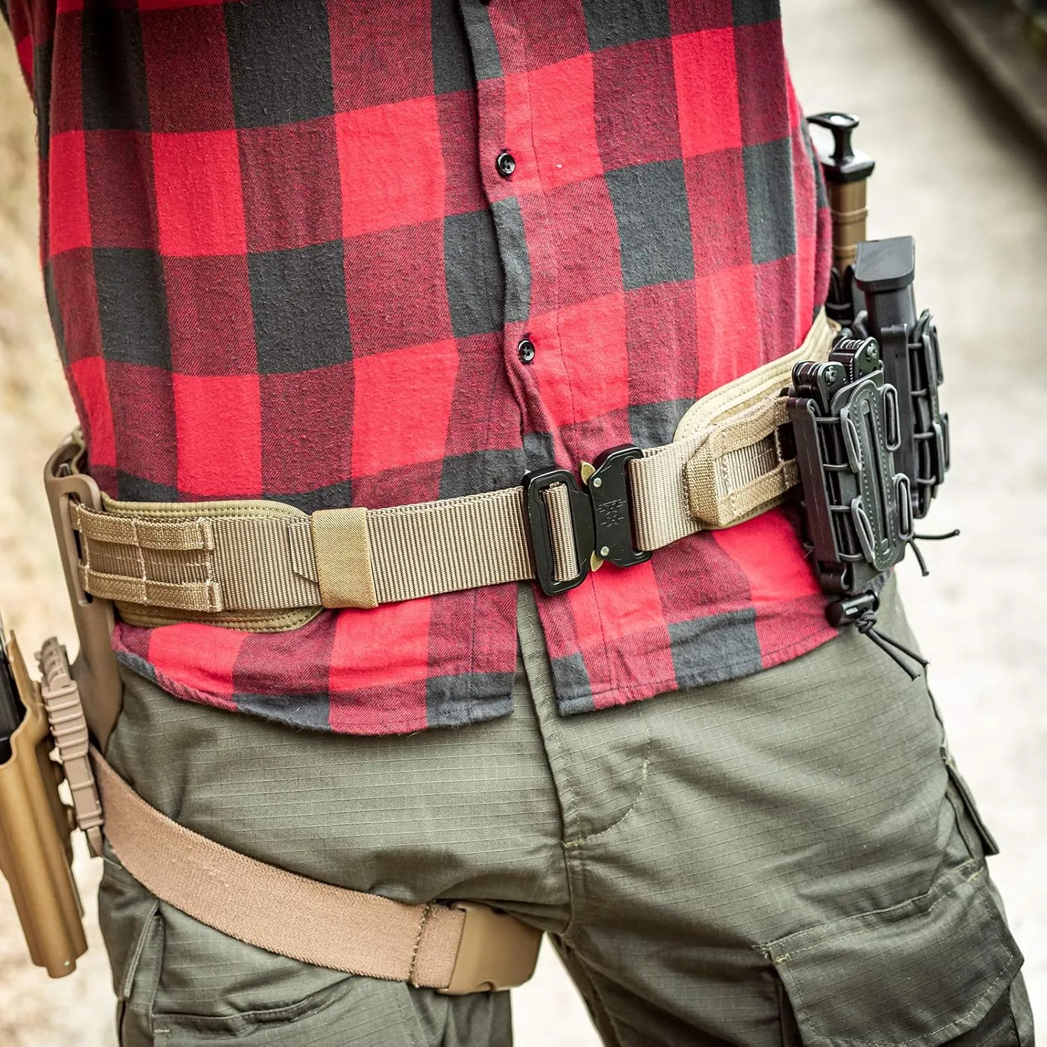 VISMIX Tactical Belt, Quick Release 1.75" MOLLE Battle Belt with Inner Belt and Anti-Slip Pad- Heavy Duty Battle Belts