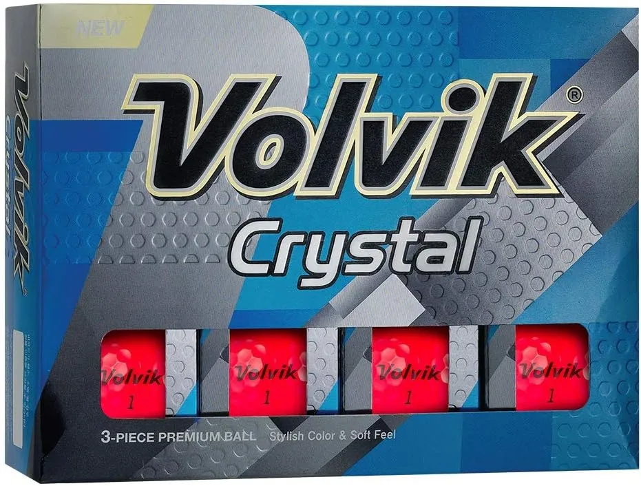 Volvik Crystal 3-Piece Premium Color Golf Balls 4 Dozen (48 Balls) Bundle with Volvik Genuine Italian Leather White Color Belt.
