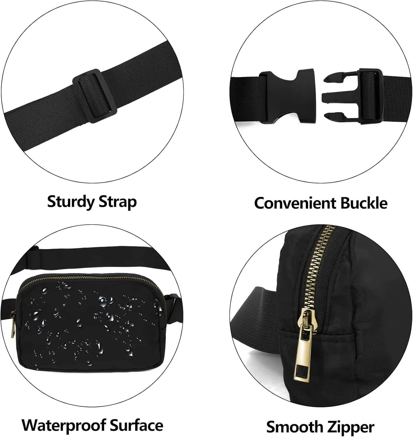 Waist Belt Bag Fashion Fanny Women and Men Gift Waist Pack With Adjustable Strap For Travel Running Hiking Walking Off White Leopard White