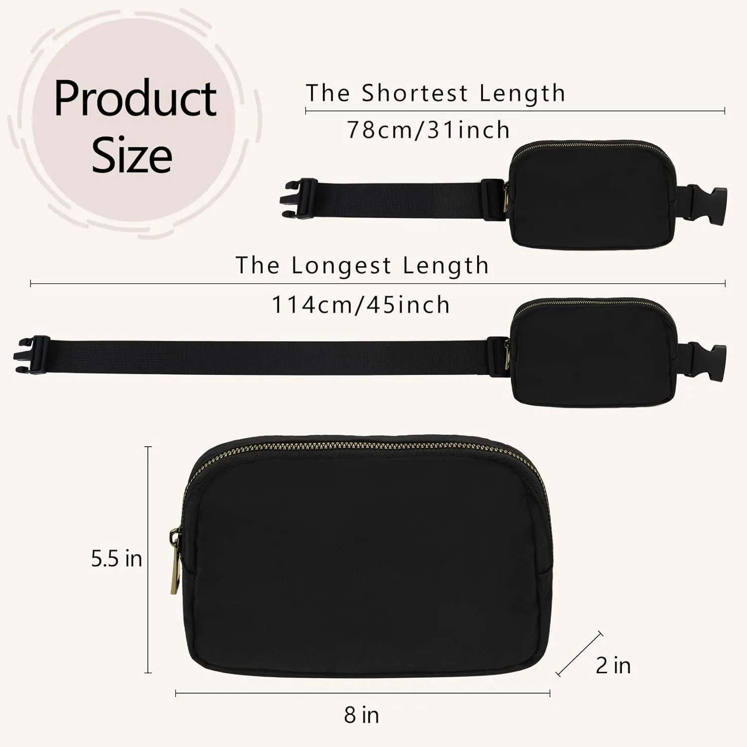 Waist Belt Bag Fashion Fanny Women and Men Gift Waist Pack With Adjustable Strap For Travel Running Hiking Walking Off White Leopard White