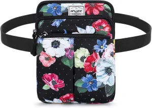 Waist Belt Bag for Women and Men Cross Body Cell Phone Purse Adjustable Shoulder Strap Travel Hip Pouch Multifunctional Fashion Fanny Packs Water Repellent, Hawaii Flower