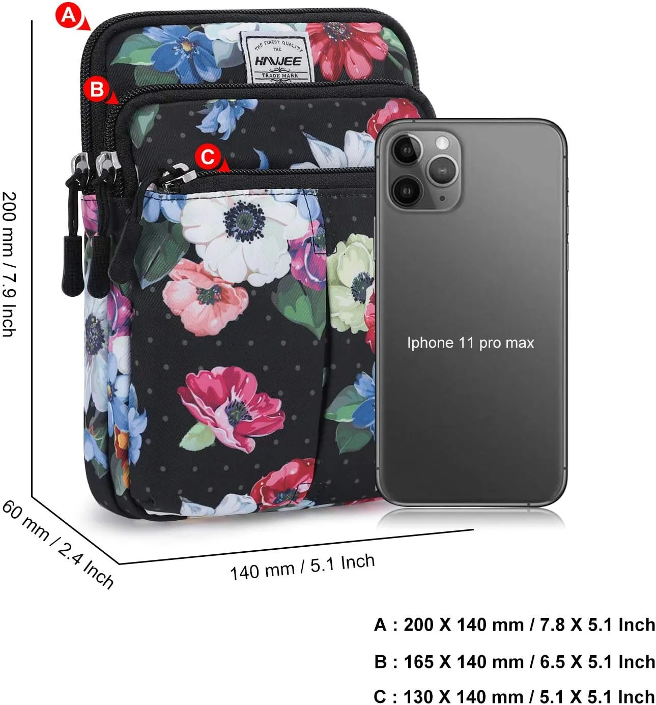 Waist Belt Bag for Women and Men Cross Body Cell Phone Purse Adjustable Shoulder Strap Travel Hip Pouch Multifunctional Fashion Fanny Packs Water Repellent, Hawaii Flower