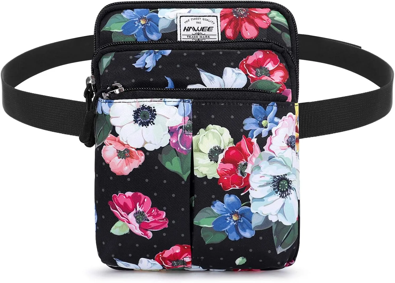 Waist Belt Bag for Women and Men Cross Body Cell Phone Purse Adjustable Shoulder Strap Travel Hip Pouch Multifunctional Fashion Fanny Packs Water Repellent, Hawaii Flower