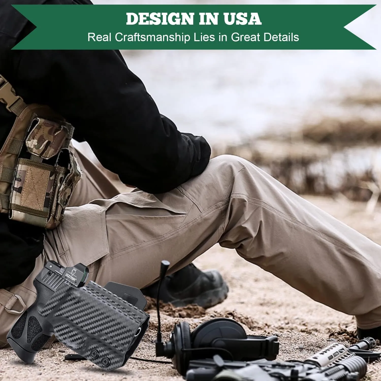 WARRIORLAND OWB Holster Optic Cut Compatible with Glock 17/19, G43/43X(NO MOS), Hellcat/Hellcat Pro, Taurus G2C/G3C, M&P Shield 9, M&P 9/380 Shield EZ, P226/P320/P365, Outside Waistband 1.75" Paddle