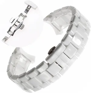 Watch Strap Band Bracelet Belt Black White Butterfly Button 18mm 22mm