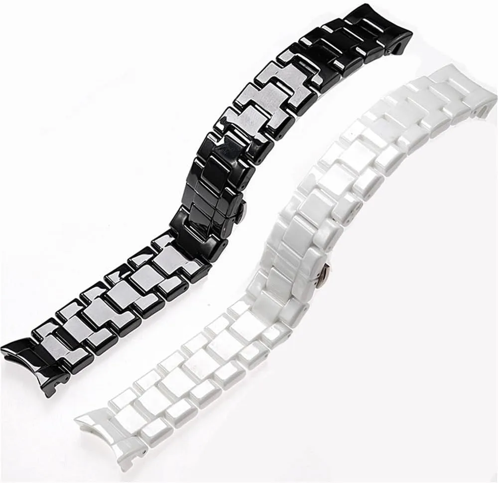 Watch Strap Band Bracelet Belt Black White Butterfly Button 18mm 22mm