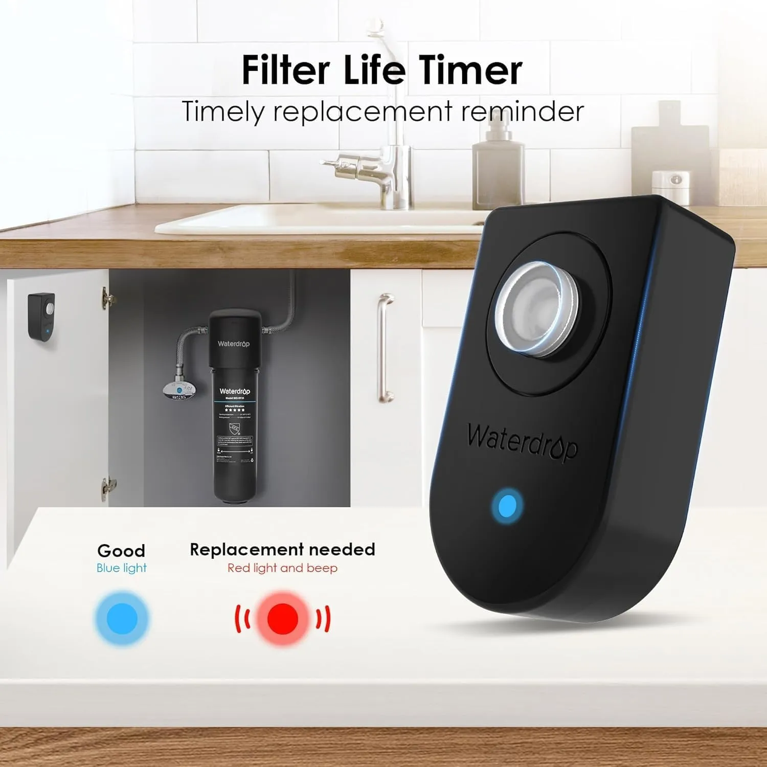 Waterdrop 10UA Under Sink Water Filter System, Reduces PFAS, PFOA/PFOS, Lead, Chlorine, Bad Taste & Odor, Under Counter Water Filter Direct Connect to Kitchen Faucet, NSF/ANSI 42 Certified, 8K Gallons
