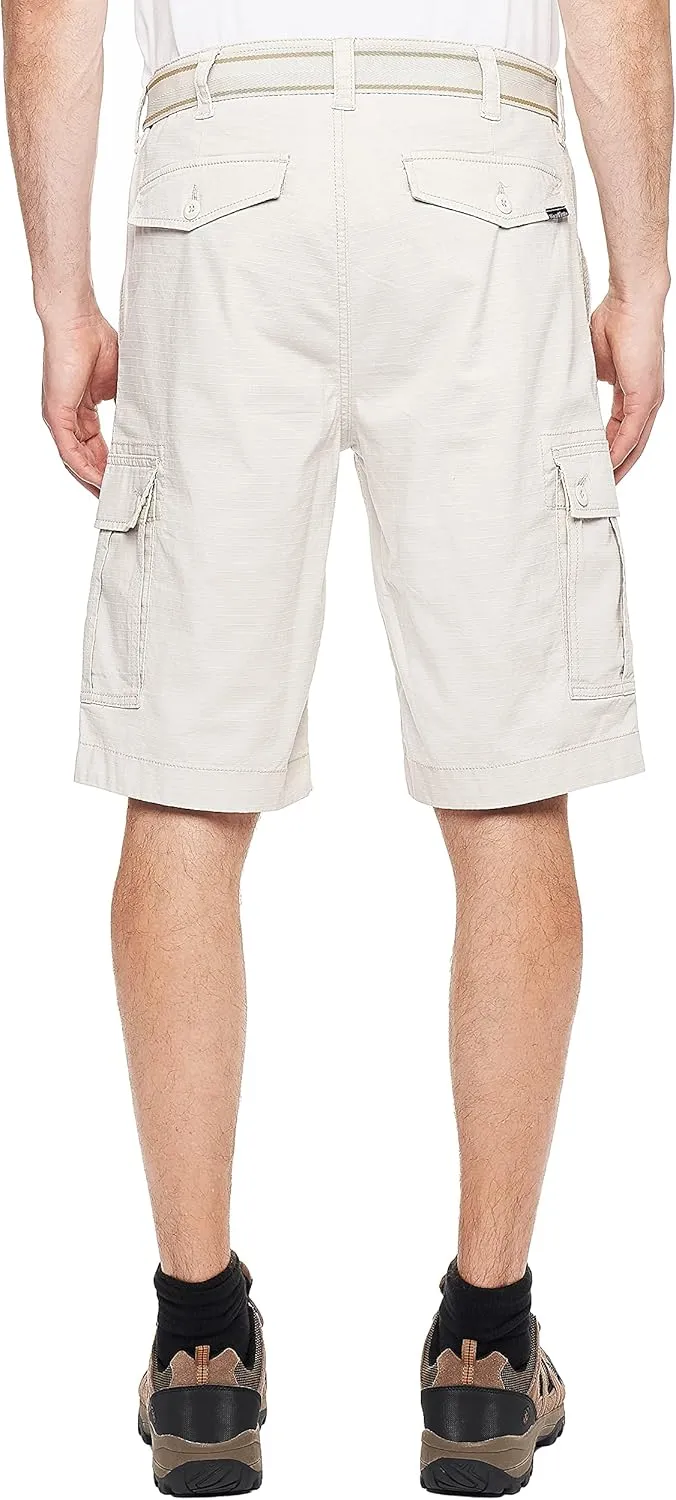 Wearfirst Men's Stretchy Belted Cargo Shorts with Mesh Pocket Lining