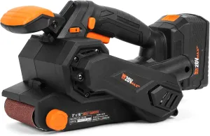 WEN 20418 20V Max Cordless Belt Sander, Variable Speed, Handheld and Portable with 4.0Ah Battery and Charger
