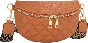 WERFORU Small Crossbody Sling Bag for Women Fanny Packs Faux Leather Chest Bag for Travel…