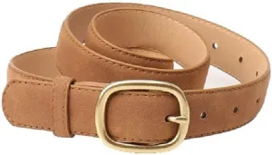 Western Women Suede Leather Waist Belt Pants Work Jeans Skirt Ladies Adjustable Teen Dress Buckle Belt