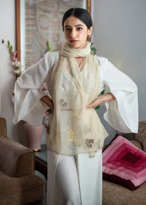 Whispered Gold Silk Scarf