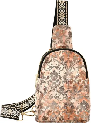 William Morris Style Steampunk Copper fanny packs crossbody multipurpose cross body fanny packs for travel