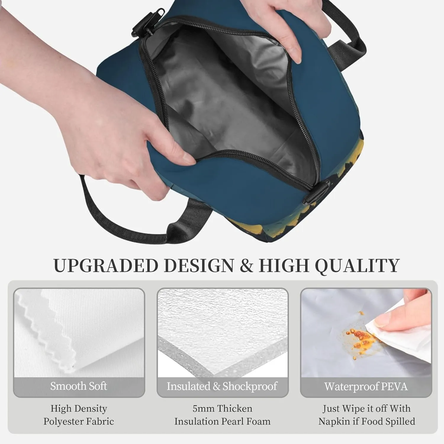 Wizard Castle Halloween Lunch Bag For Women Men Insulated Zippered Lunch Box Tote Bag For Work Picnic Beach Water-Resistant Fabric With Exterior Pockets
