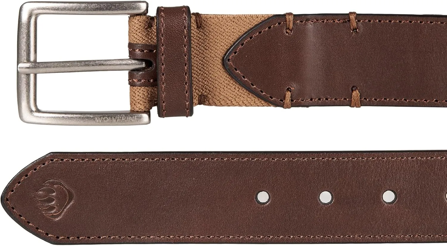 Wolverine Men's Stretch Leather Belt | Heavy Duty | Utility | Durable | Casual | Classic | Comfort | Metal Buckle