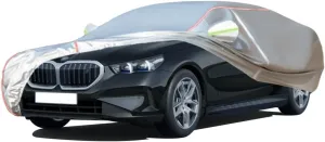 WOLWES Car Cover Are Suitable For BMW i5 eDrive40/M60 xDrive Limousine All-weather Windproof, Snowproof, Rainproof, UV-protected And Breathable All-season Universal With Side Door Zip Oxford Cloth Car
