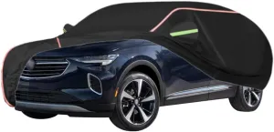 WOLWES Car Cover are Suitable for Buick Envision All-Weather Windproof, Snowproof, Rainproof, UV-Protected and Breathable All-Season Universal with Side Door Zip Oxford Cloth Car Cover (Color : Black