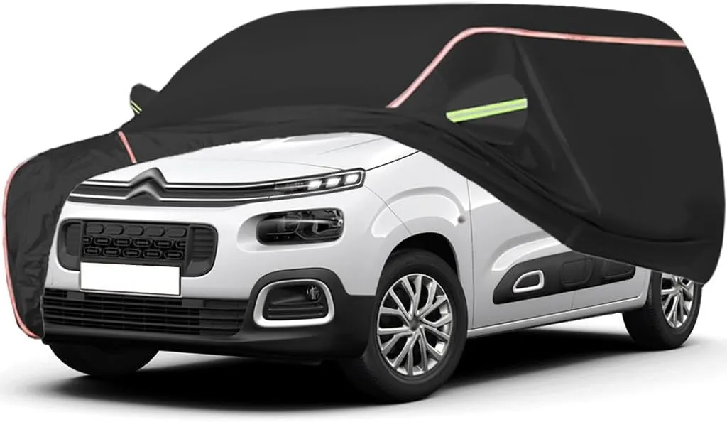 WOLWES Car Cover are Suitable for Citroen Berlingo MPV All-Weather Windproof, Snowproof, Rainproof, UV-Protected and Breathable All-Season Universal with Side Door Zip Oxford Cloth Car Cover (Color :