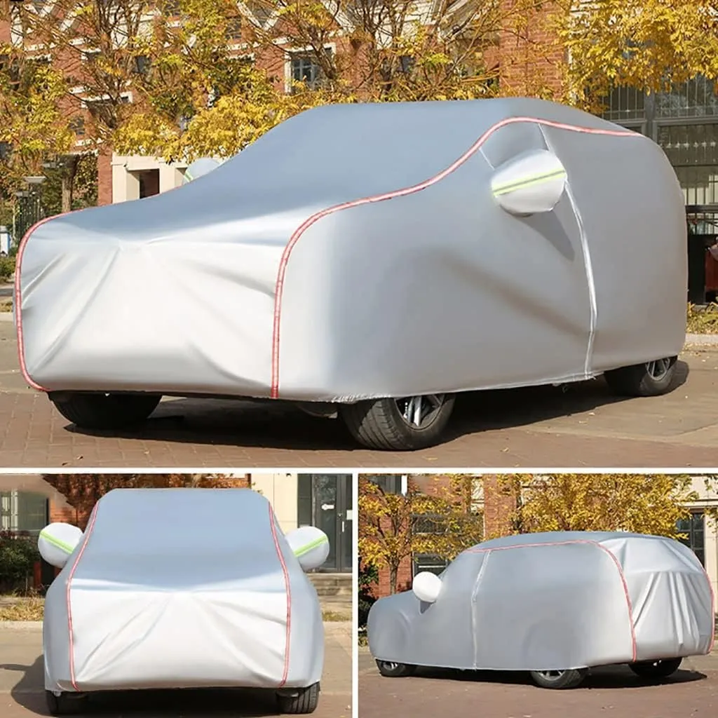 WOLWES Car Cover are Suitable for Lexus CT 200h All-Weather Windproof, Snowproof, Rainproof, UV-Protected and Breathable All-Season Universal with Side Door Zip Oxford Cloth Car Cover (Color : White