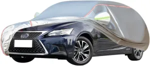 WOLWES Car Cover are Suitable for Lexus CT 200h All-Weather Windproof, Snowproof, Rainproof, UV-Protected and Breathable All-Season Universal with Side Door Zip Oxford Cloth Car Cover (Color : White