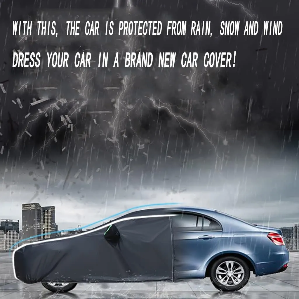WOLWES Car Covers are Suitable for Buick Lacrosse 2005-2019 All-Weather Windproof, Snowproof, Rainproof, UV-Protected and Breathable All-Season Universal with Side Door Zip Oxford Cloth Car Covers (C