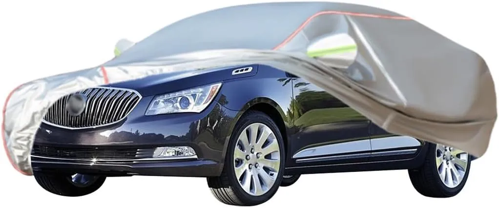 WOLWES Car Covers are Suitable for Buick Lacrosse 2005-2019 All-Weather Windproof, Snowproof, Rainproof, UV-Protected and Breathable All-Season Universal with Side Door Zip Oxford Cloth Car Covers (C
