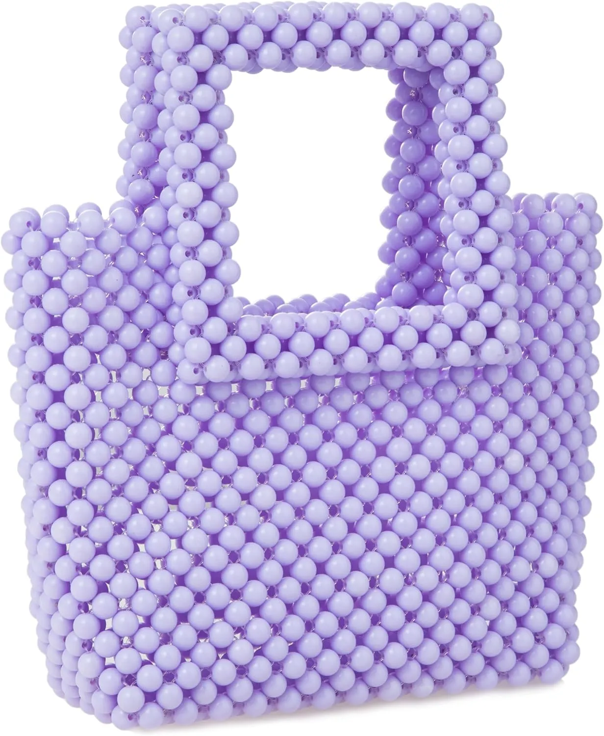 Women Acrylic Beaded Square Tote Handbag Evening bag for Daily Use Wedding Party
