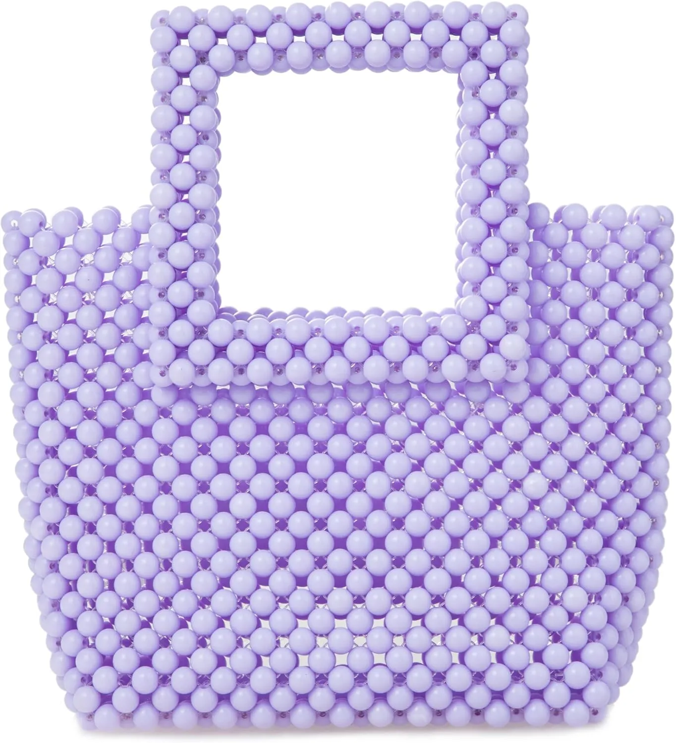 Women Acrylic Beaded Square Tote Handbag Evening bag for Daily Use Wedding Party
