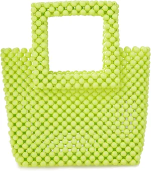 Women Acrylic Beaded Square Tote Handbag Evening bag for Daily Use Wedding Party