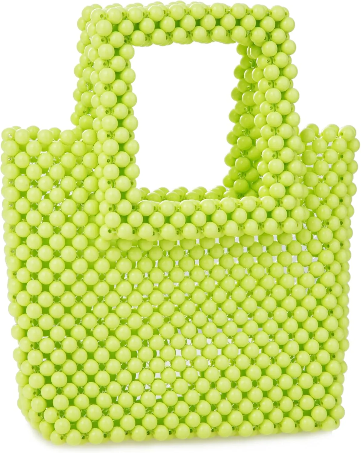 Women Acrylic Beaded Square Tote Handbag Evening bag for Daily Use Wedding Party