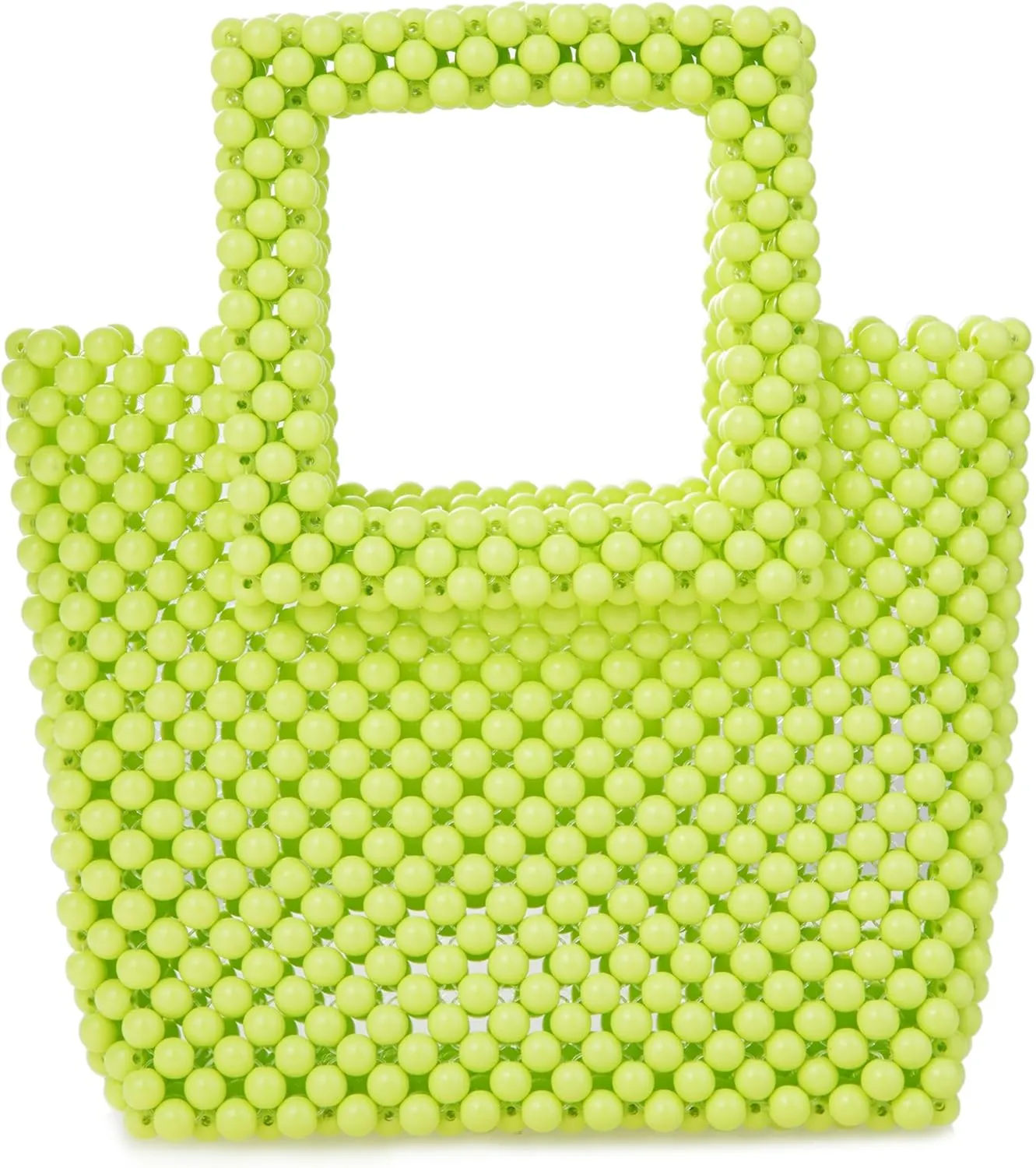 Women Acrylic Beaded Square Tote Handbag Evening bag for Daily Use Wedding Party