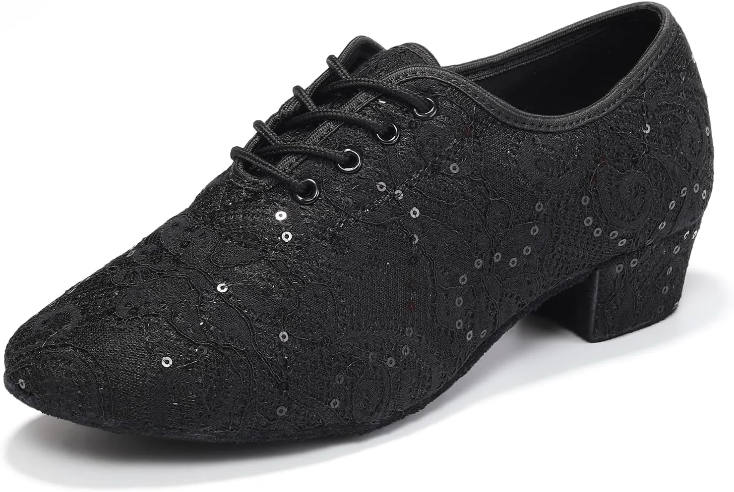 Women Ballroom Dance Shoes Lace up Latin Salsa Practice Dance Teaching Shoes,Model LPWMMD