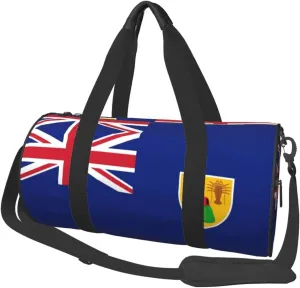 Women Men Flag of The Turks and Caicos Island Round Duffel Weekender Bag Travel Bag
