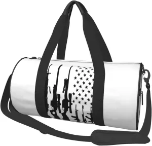 Women Men Guns of America Round Duffel Weekender Bag Travel Bag
