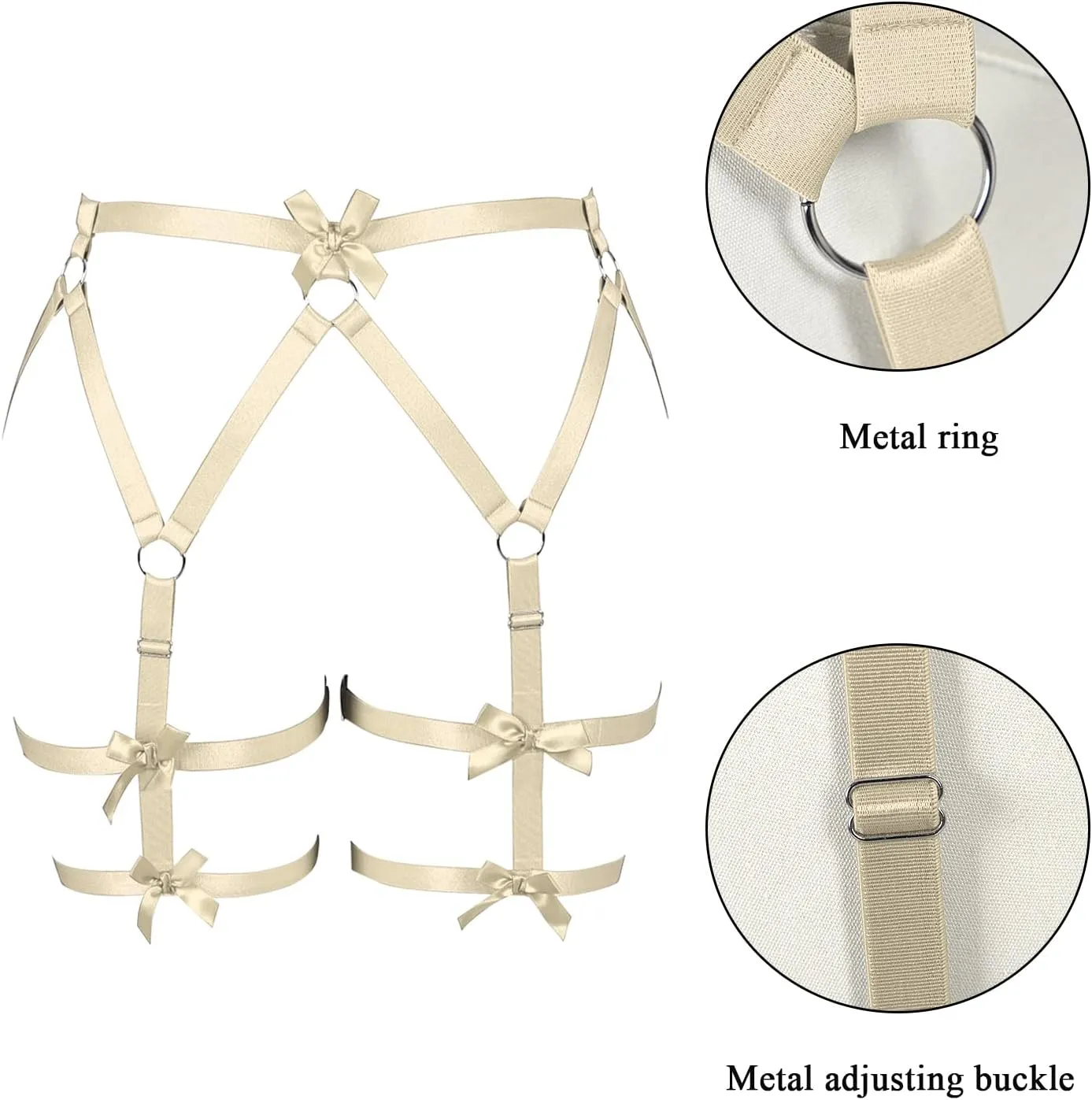 Women's Body Harness Belt Legs Plus Size Fashion Garter Belt Waist Cage Goth Punk Carnival Christmas Thigh Dance Garter Belt