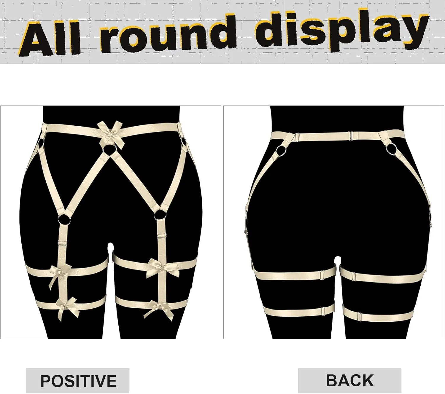 Women's Body Harness Belt Legs Plus Size Fashion Garter Belt Waist Cage Goth Punk Carnival Christmas Thigh Dance Garter Belt