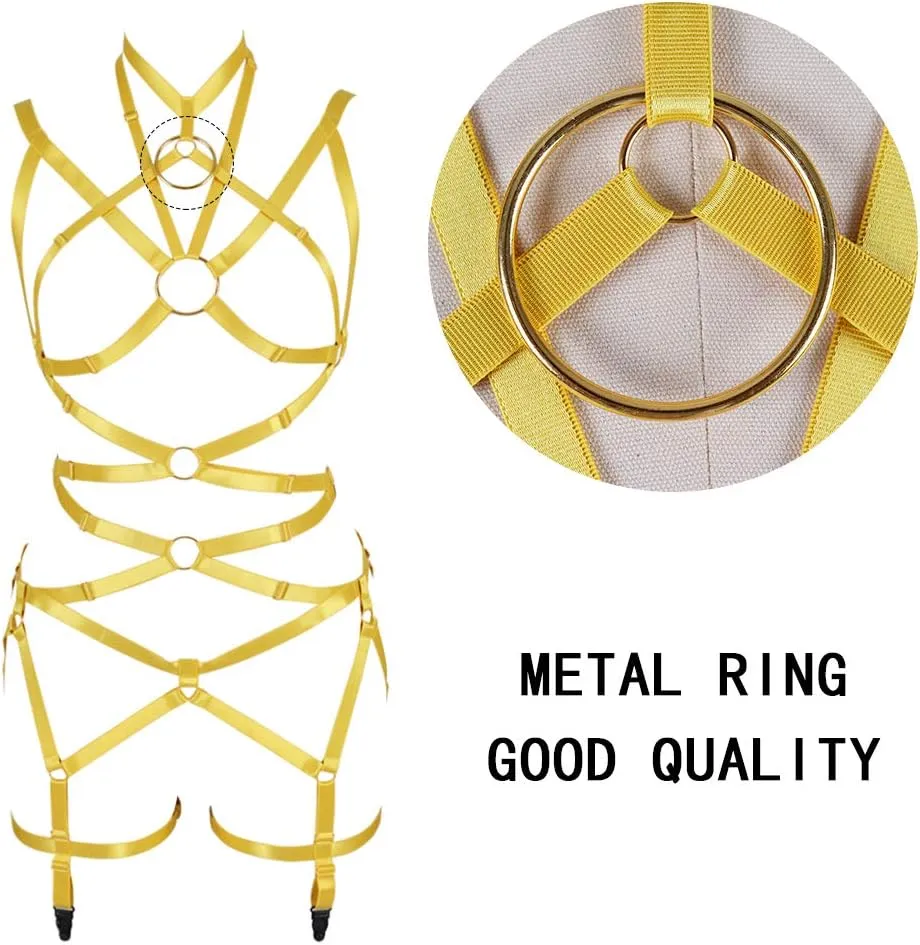 Women's Body Harness Bra Full Elastic Belt Adjustable Elastic Punk Dance Carnival Gothic Suit Clothing Accessories