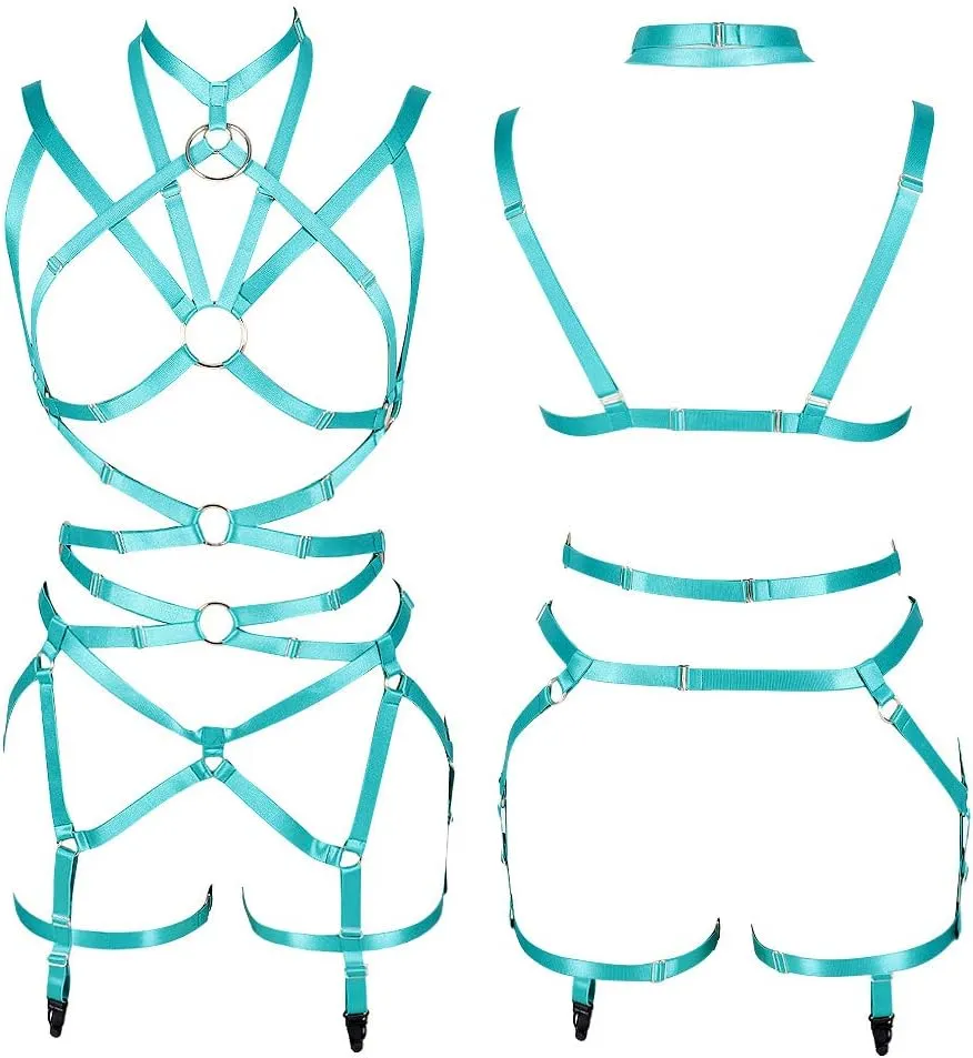 Women's Body Harness Bra Full Elastic Belt Adjustable Elastic Punk Dance Carnival Gothic Suit Clothing Accessories