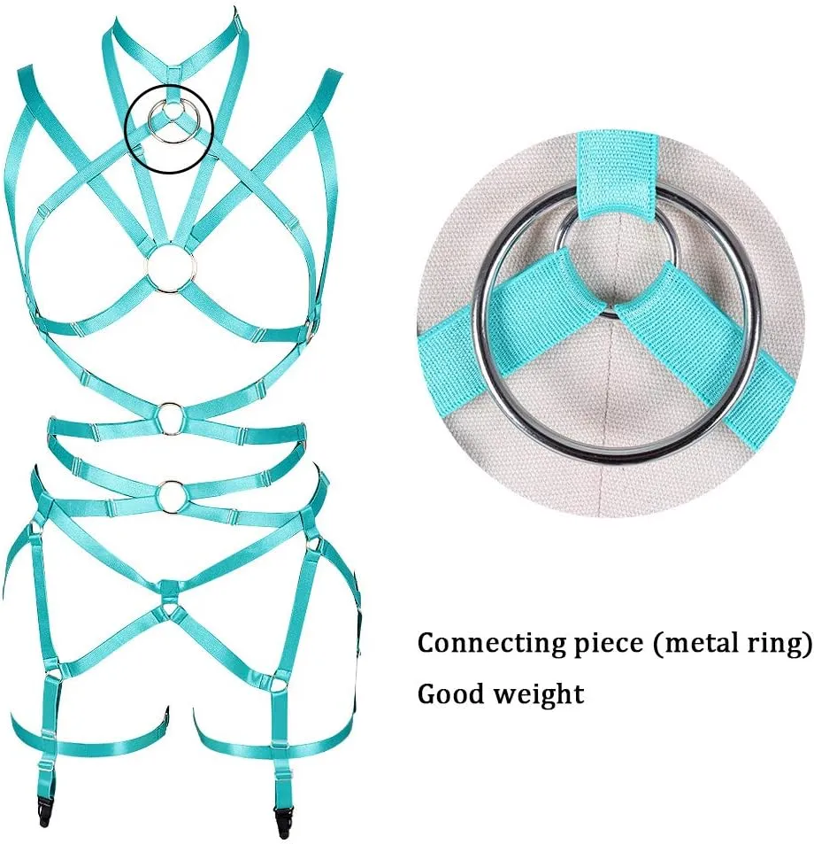 Women's Body Harness Bra Full Elastic Belt Adjustable Elastic Punk Dance Carnival Gothic Suit Clothing Accessories