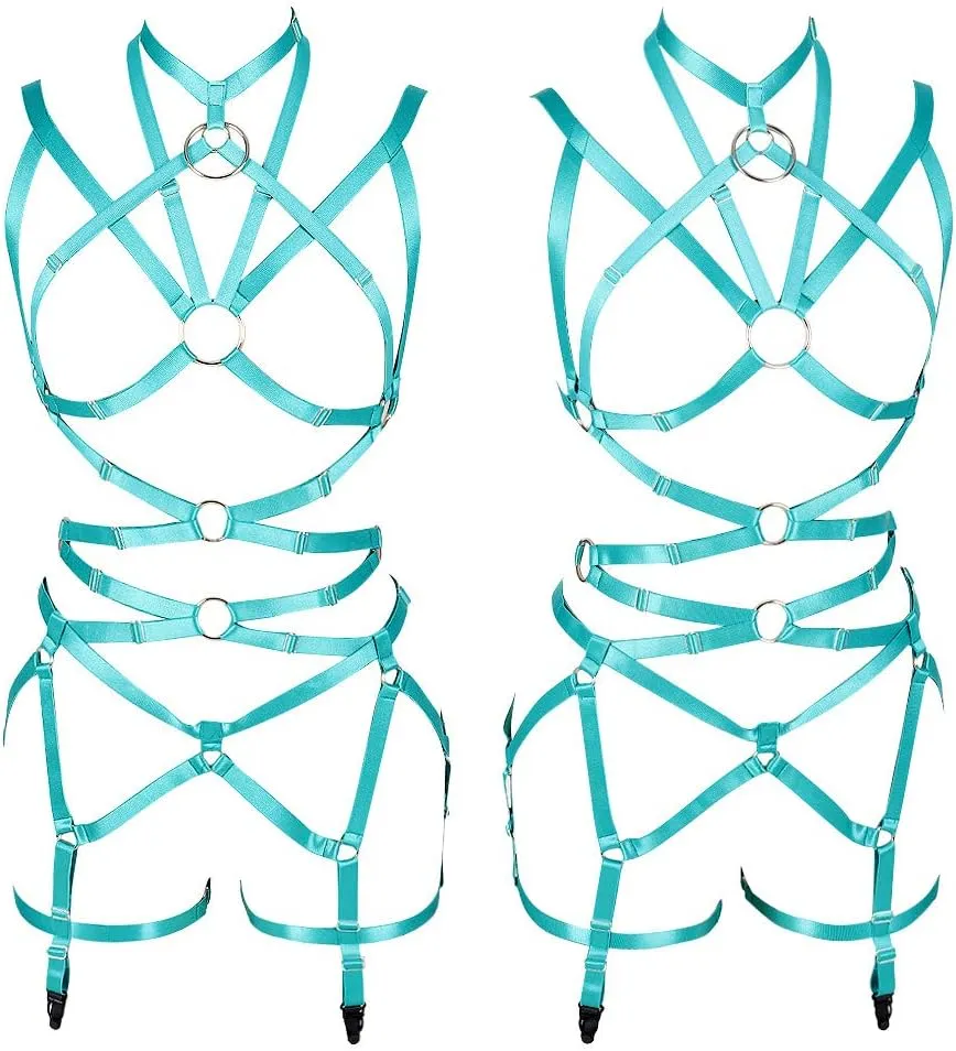 Women's Body Harness Bra Full Elastic Belt Adjustable Elastic Punk Dance Carnival Gothic Suit Clothing Accessories
