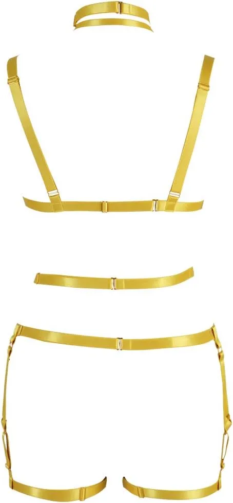Women's Body Harness Bra Full Elastic Belt Adjustable Elastic Punk Dance Carnival Gothic Suit Clothing Accessories