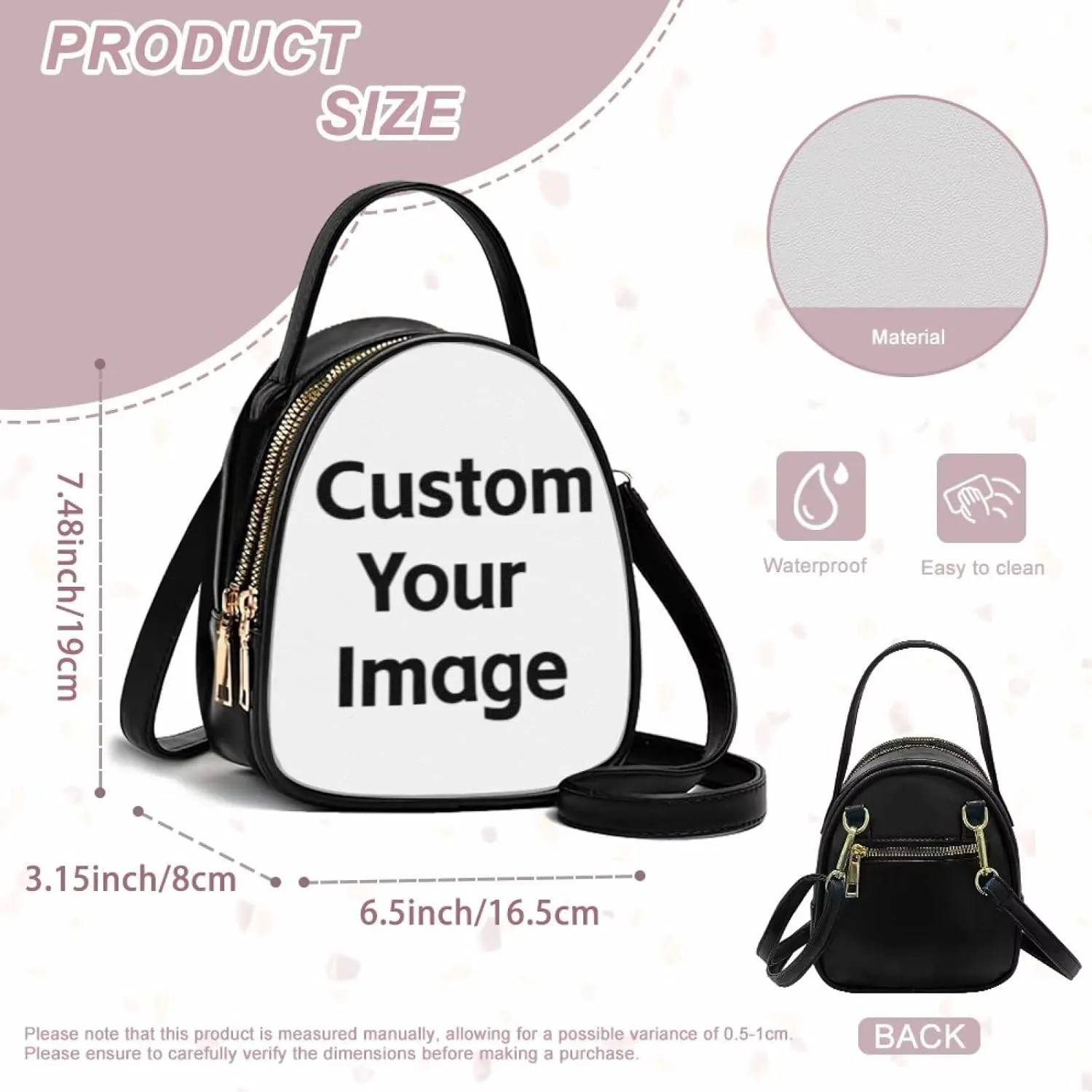 Womens Crossbody Bag Small Double Layer Purses for Women Shoulder Bag Trendy with Zipper Closure