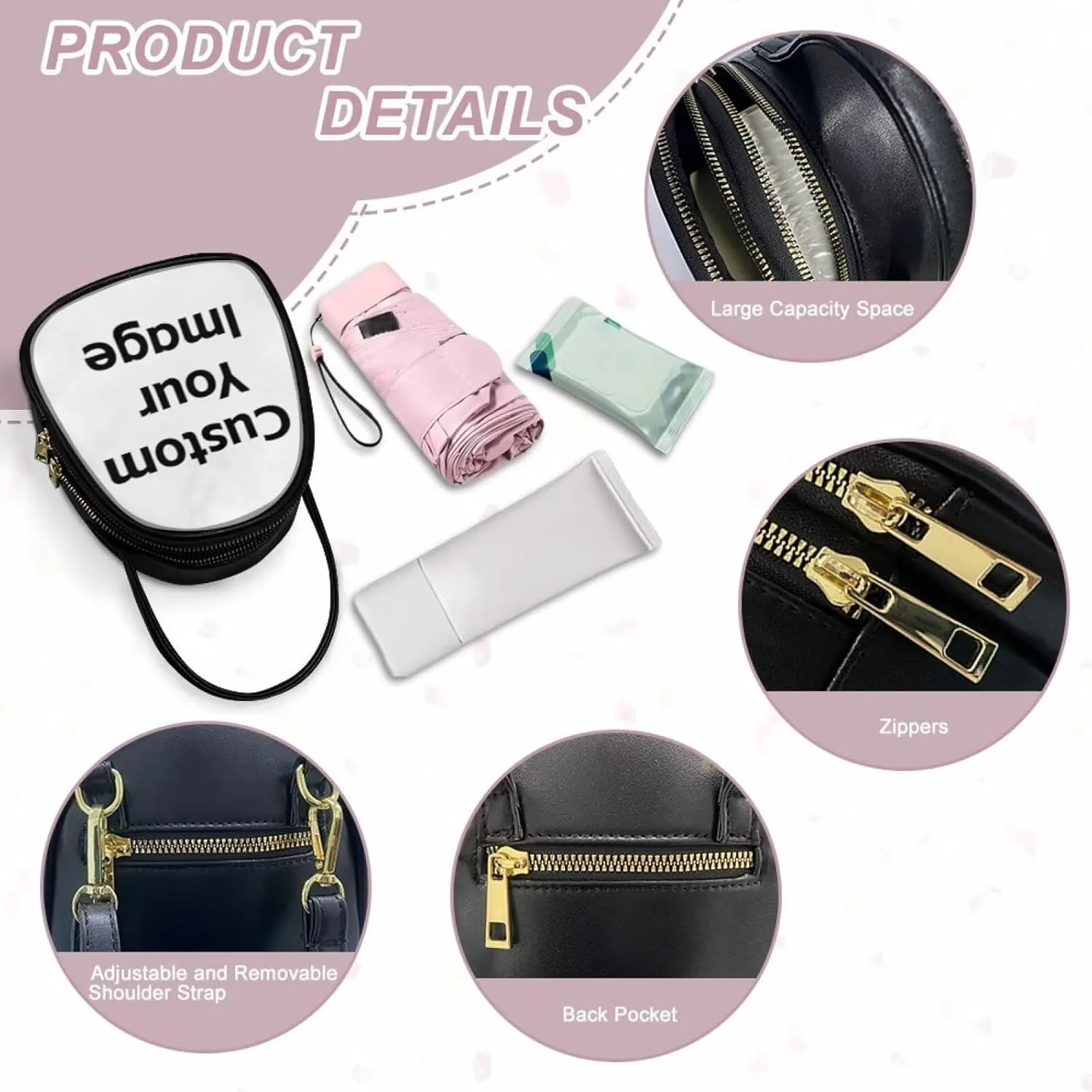 Womens Crossbody Bag Small Double Layer Purses for Women Shoulder Bag Trendy with Zipper Closure