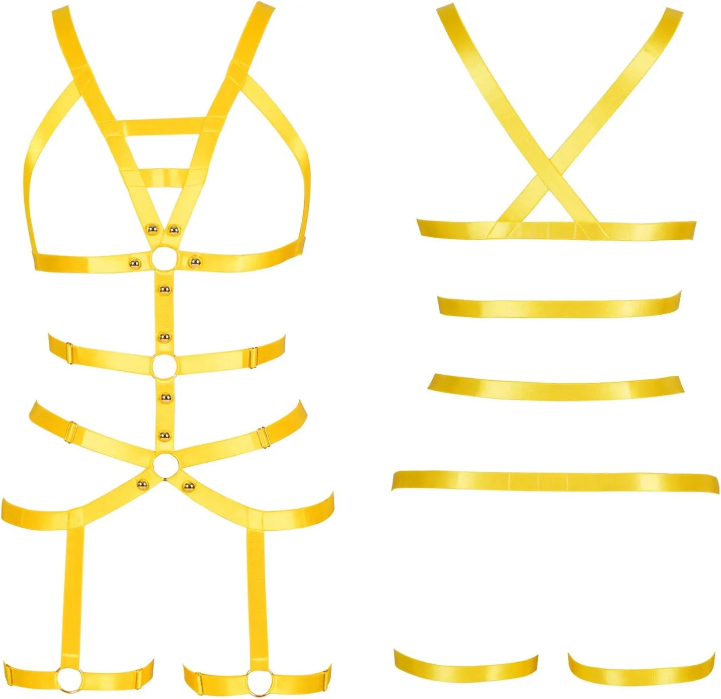 Women's Full Body Harness Garter Belt Stockings Lingerie Elastic Suspender belt