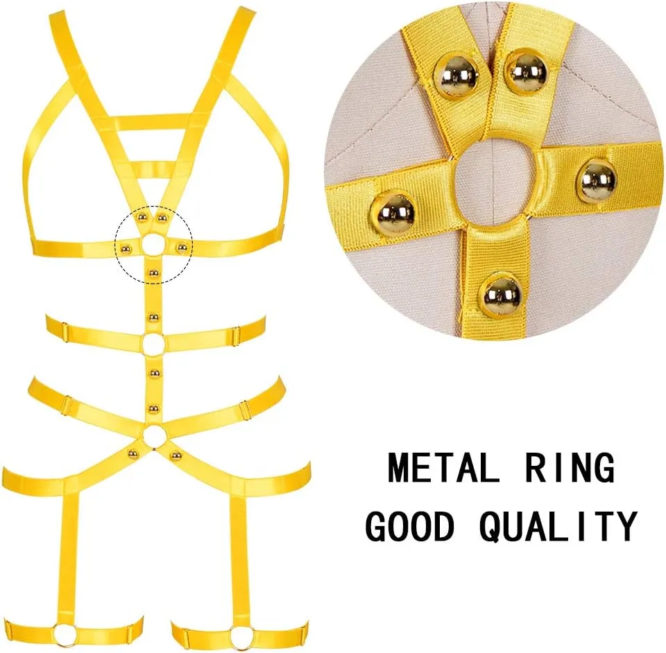 Women's Full Body Harness Garter Belt Stockings Lingerie Elastic Suspender belt