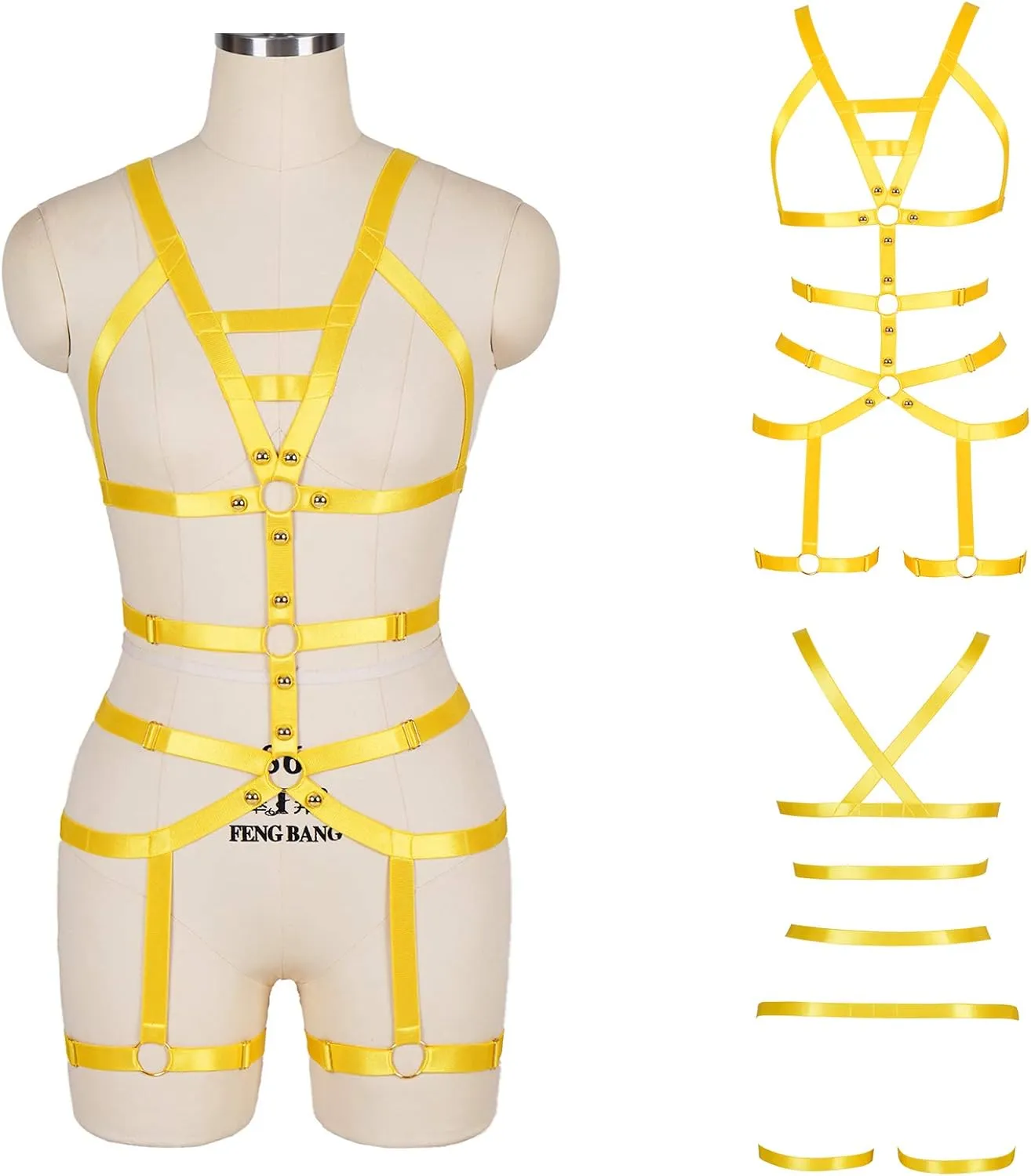 Women's Full Body Harness Garter Belt Stockings Lingerie Elastic Suspender belt