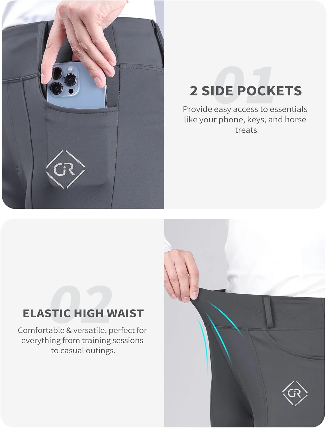 Women's Full Seat Riding Tights Horse Riding Pants Schooling Tights Equestrian Breeches Horseback Riding Pants