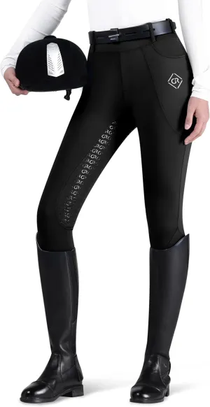 Women's Full Seat Riding Tights Horse Riding Pants Schooling Tights Equestrian Breeches Horseback Riding Pants