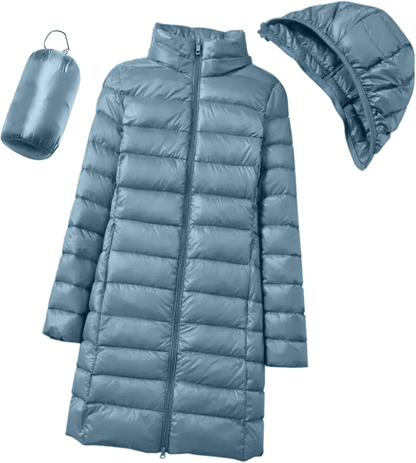 Women's Lightweight Long-Sleeve Water-Resistant Packable Hooded Puffer Jacket Winter Coat Women Down Coats Ski Jacket